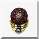 J127. Vintage emboidered pin - $18 